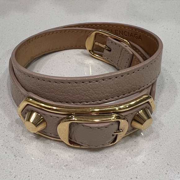 Balenciaga Wrap Leather Bracelet in Gold Hardware - Picture 4 of 10